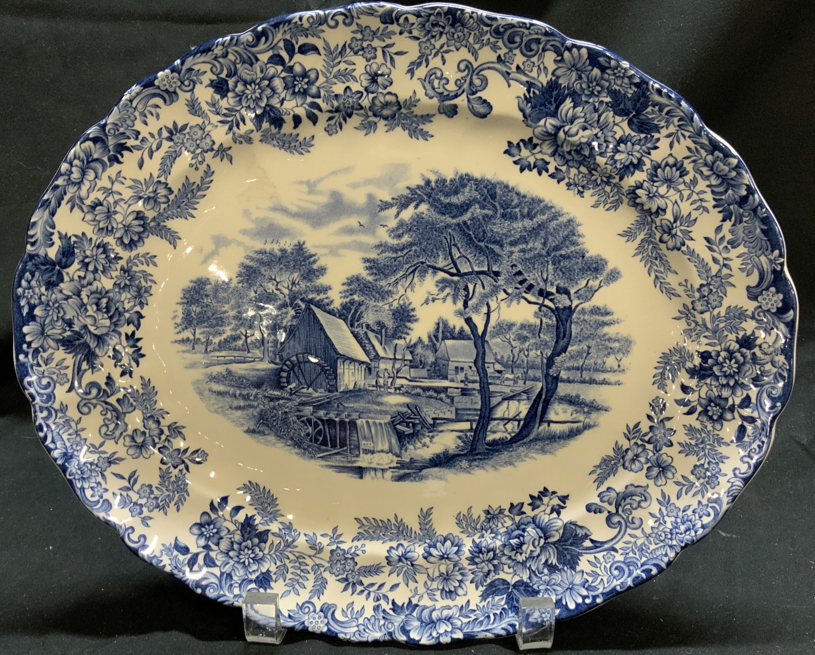 JOHNSON BROS Mill Stream Blue Platter ENGLAND 11in (1 of 6)