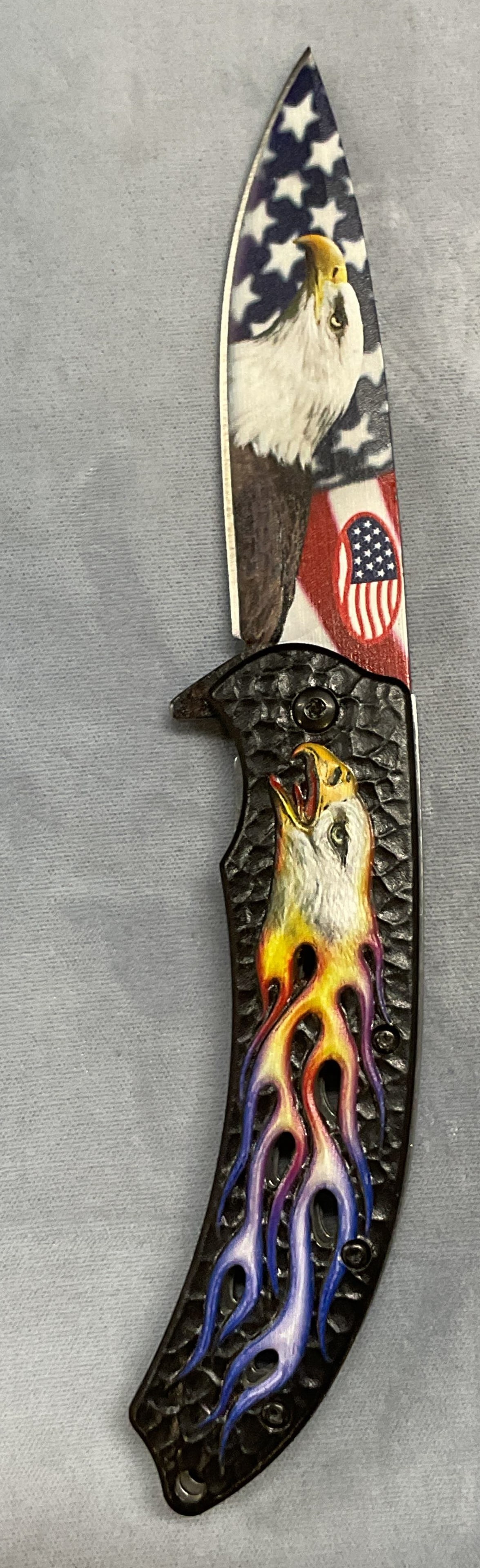 USA Flag & Eagle Motif Pocket Knife (1 of 6)