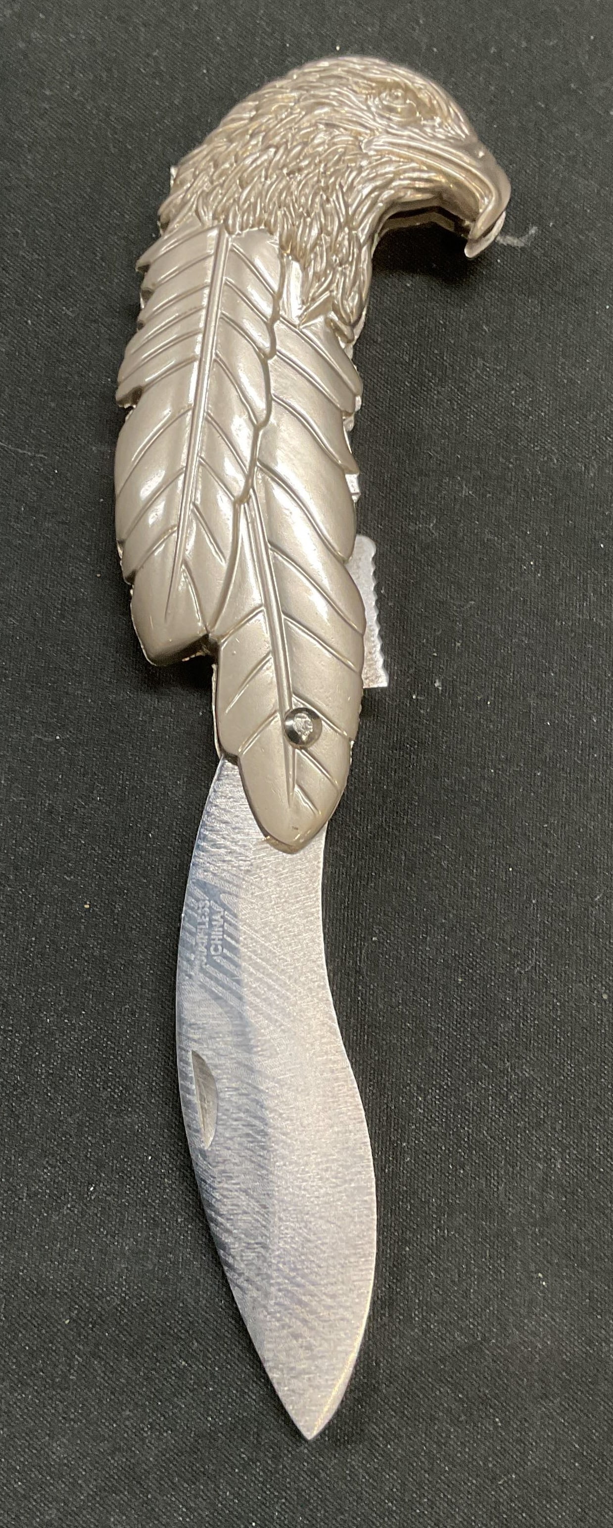 USA Eagle & Feather Motif Steel Pocket Knife (1 of 6)