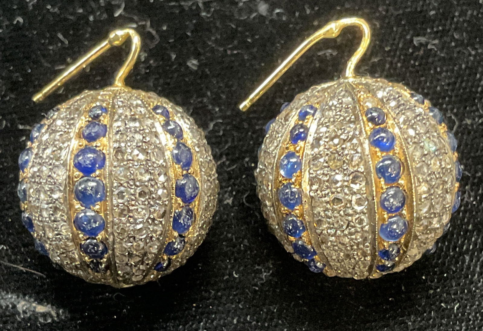 Vintage Gold Tone Crystal Ball Earrings (1 of 6)