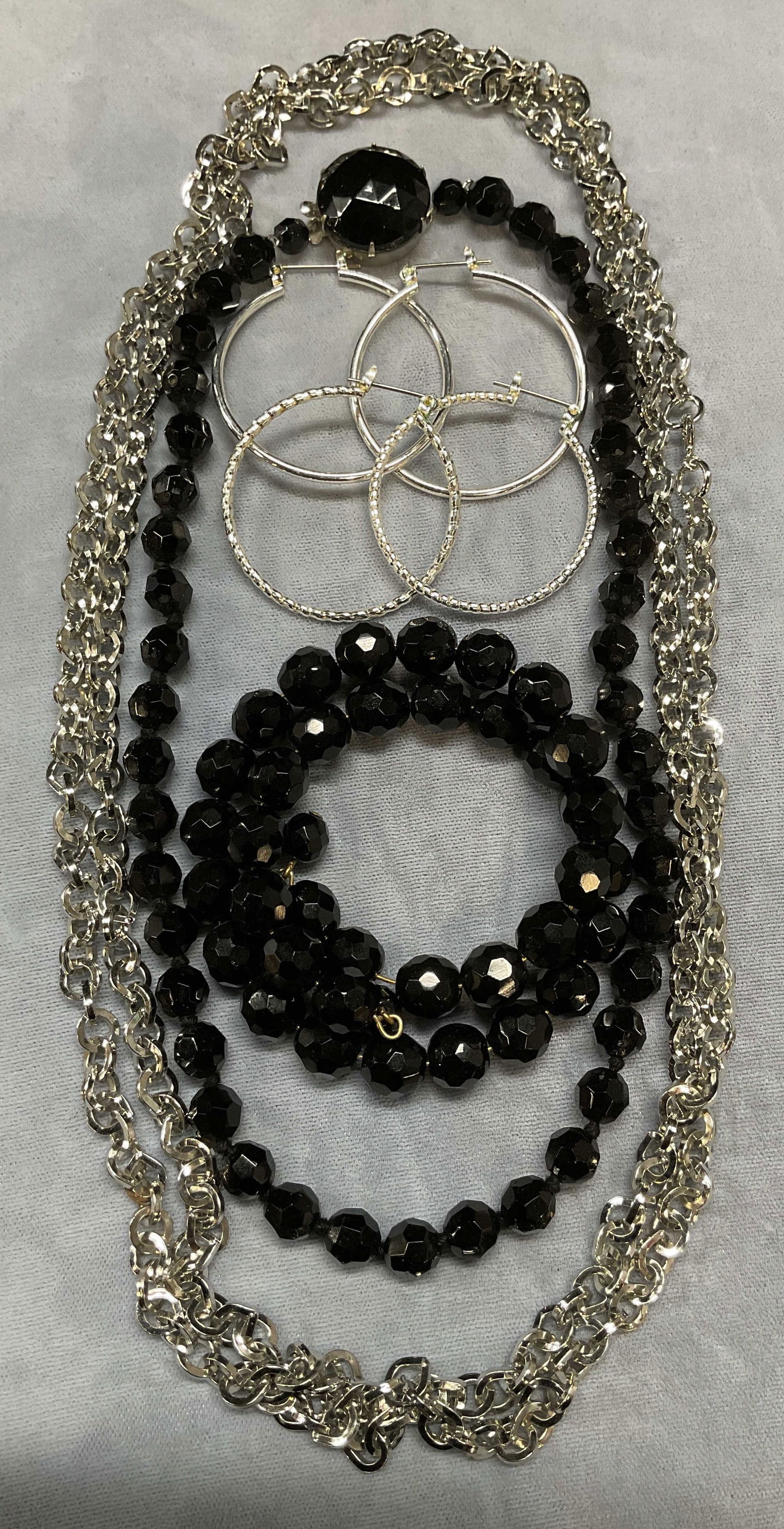 Lot 5 Black Crystal Bracelet, Necklace, Earrings+ (1 of 7)