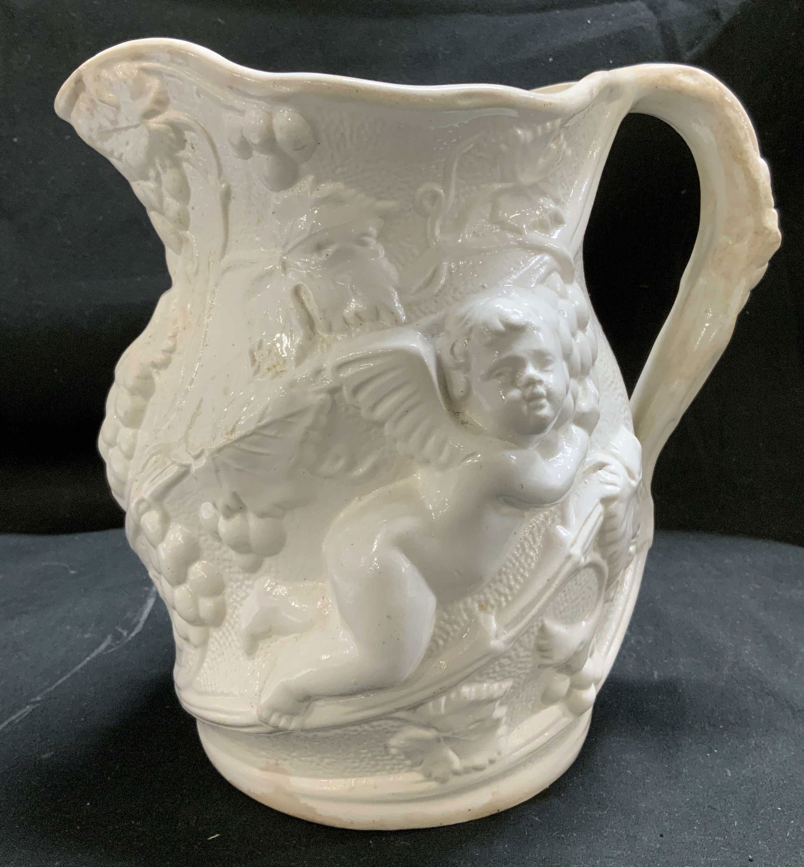 Minton Staffordshire Salt Glaze Cherub Pitcher ENG (1 of 6)