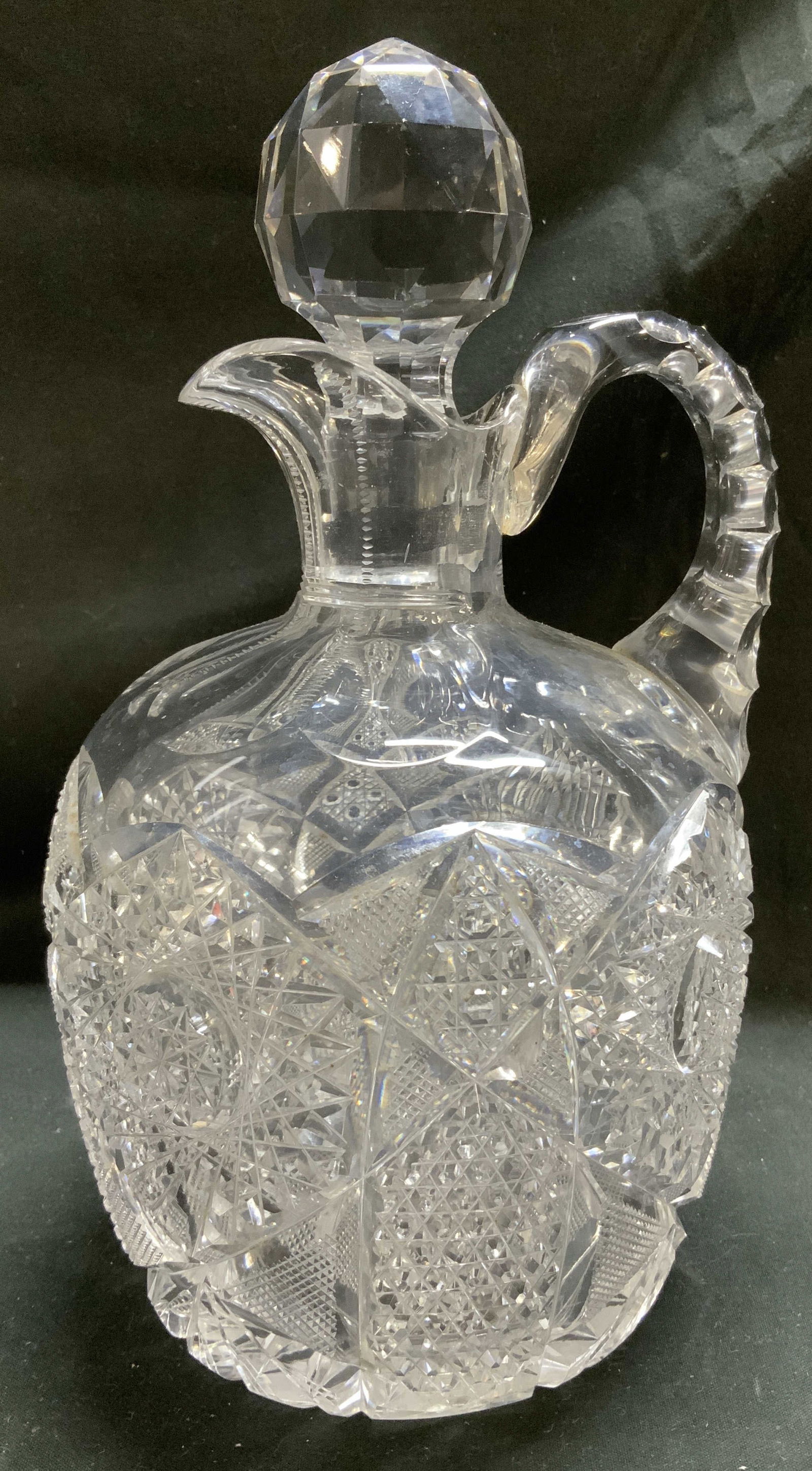 Vntg Cut Crystal Cruet W Faceted Stopper (1 of 8)