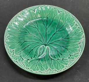 Vtg Wedgwood Majolica Green Cabbage Plate
