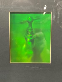 Framed Green 3D Hologram Running Faucet