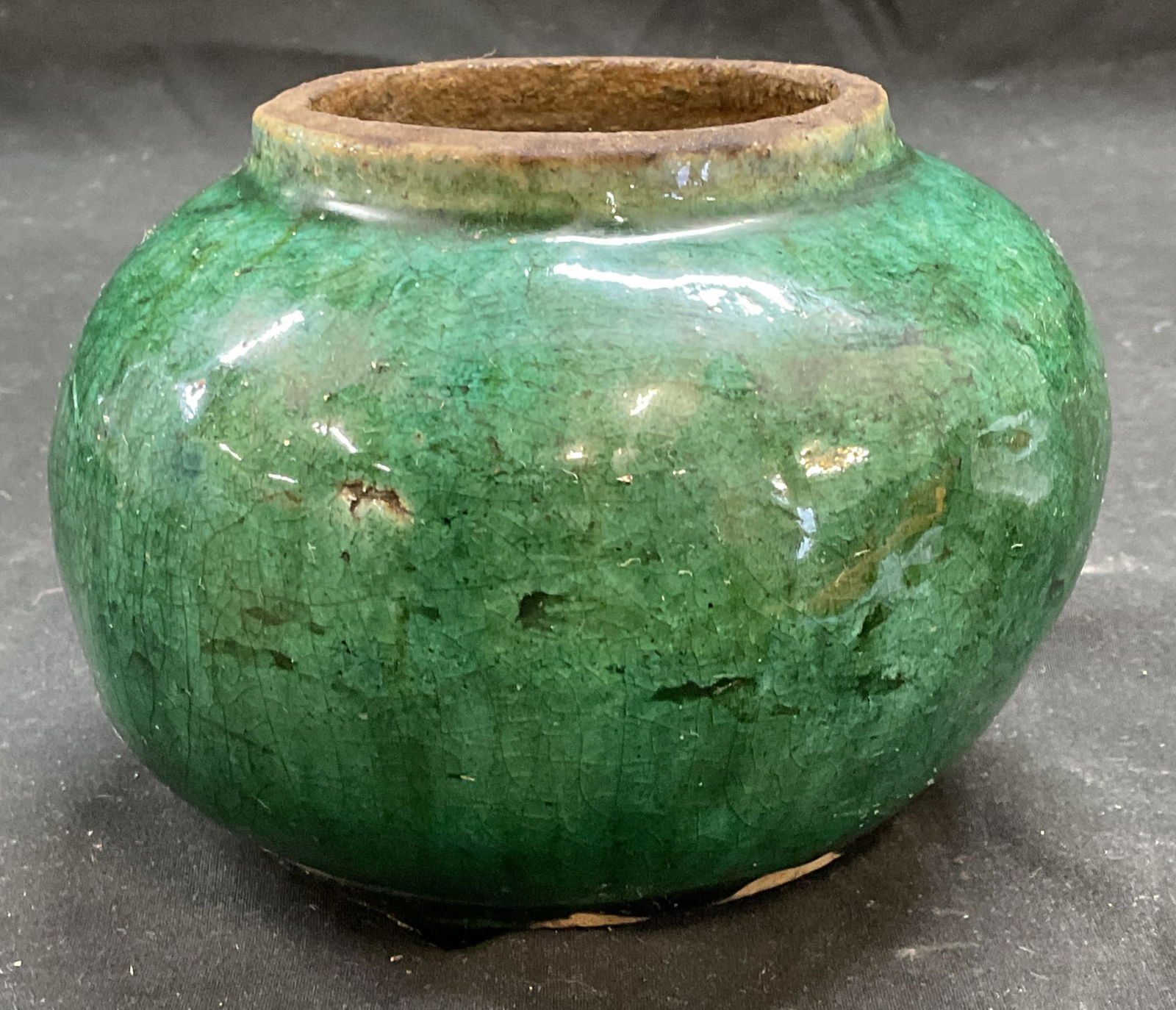 Vintage Handmade Green Pottery Vase Vessel (1 of 6)