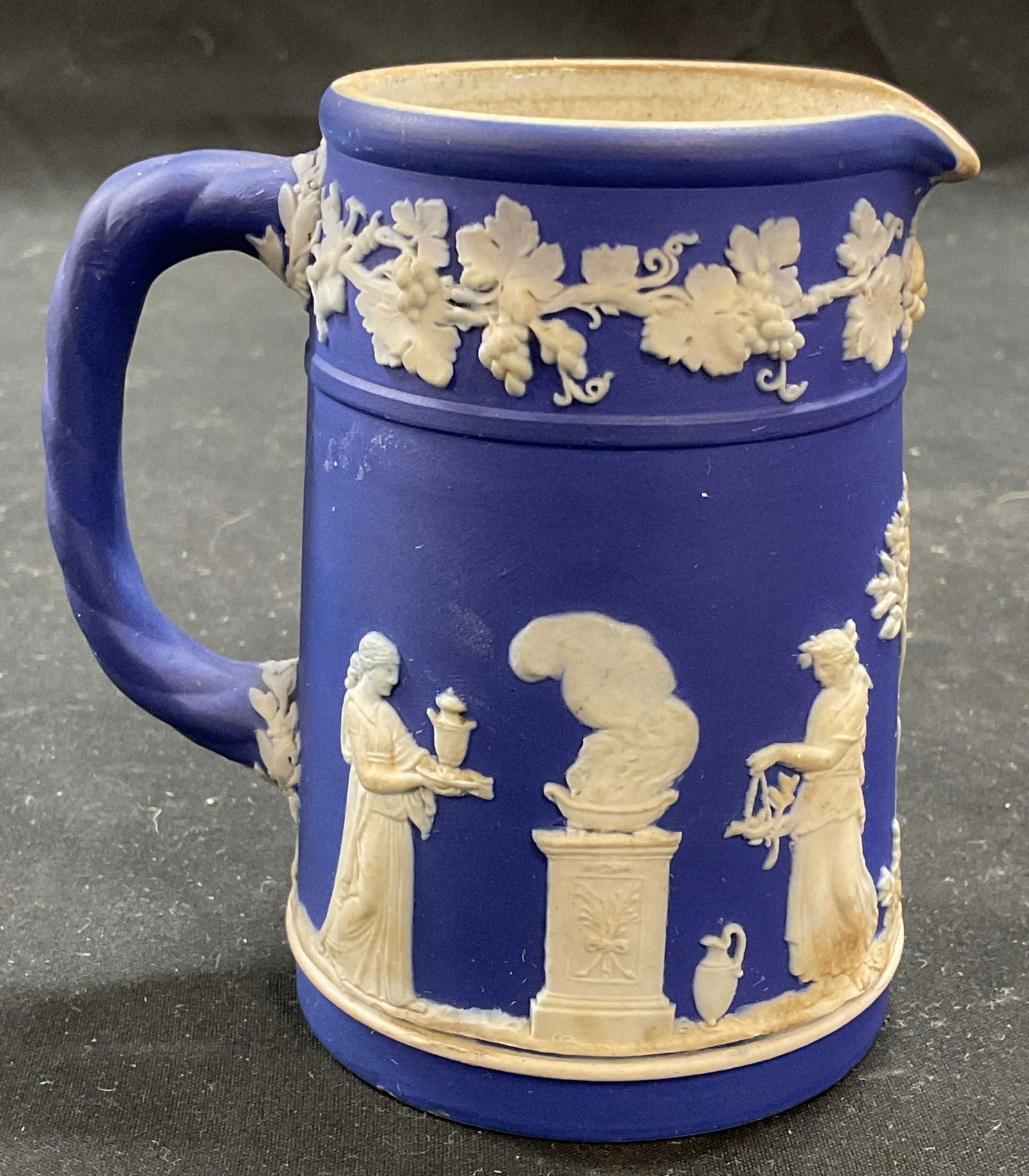 Vtg Wedgwood Blue Jasperware Creamer (1 of 6)