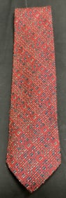 Karl Lagerfeld Red Geometric Silk Necktie PARIS