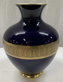 Vntg Royal Porzellan Cobalt Blue Vase GERMANY