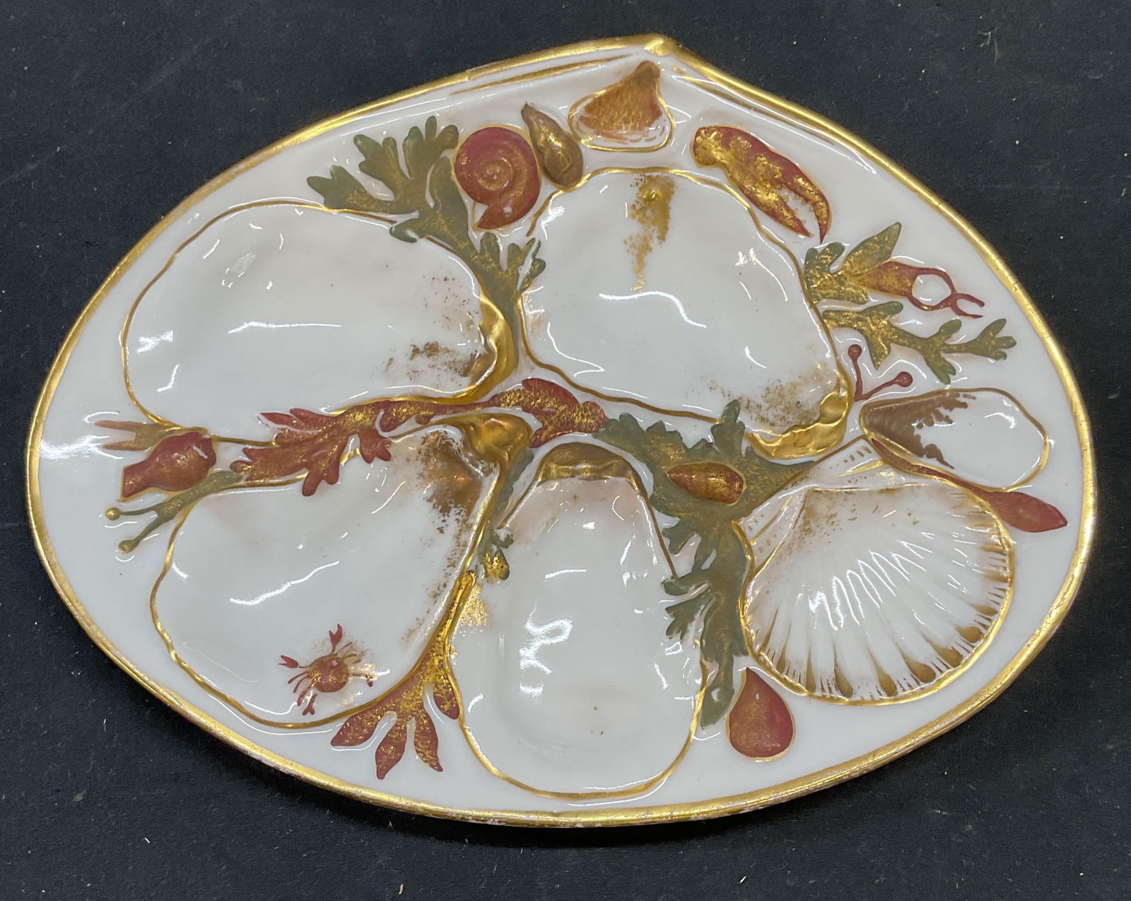 1881 Union Porc Works Porcelain Oyster Plate (1 of 7)