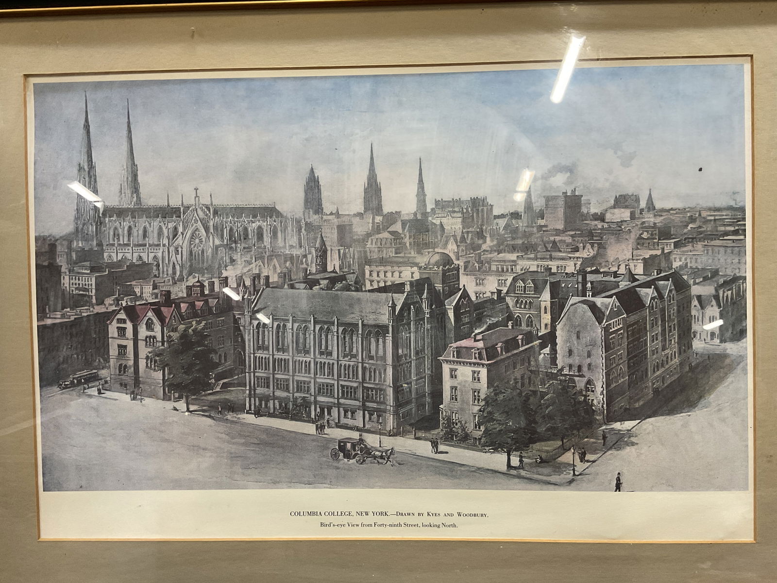 Kyes & Woodbury Columbia College Lithograph 25in (1 of 7)