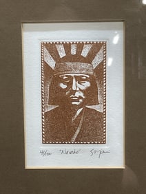Signed Sovjani Navajo Portrait Ltd Edt Litho