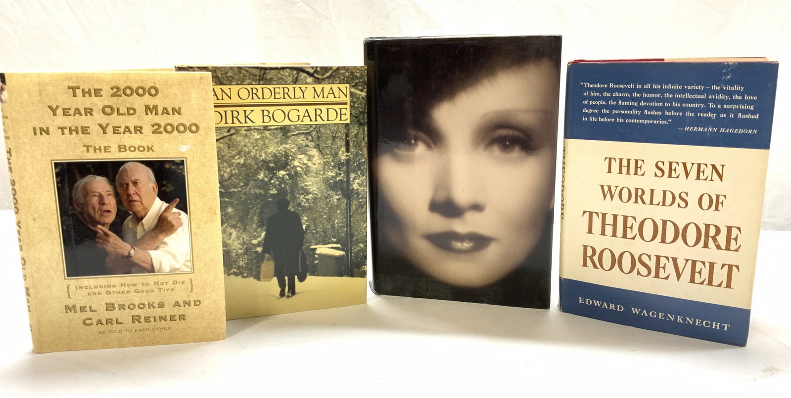 1st Editions-T.Roosevelt, M.Dietrich, M Brooks, 4: Group of 4 first edition books - autobiographies and biographies. MERLENE DIETRICH by her daughter Maria Riva. c 1993., personal and public photographs., book measures 9.5 x 6.5 x 1.75 in.,An Orderly 