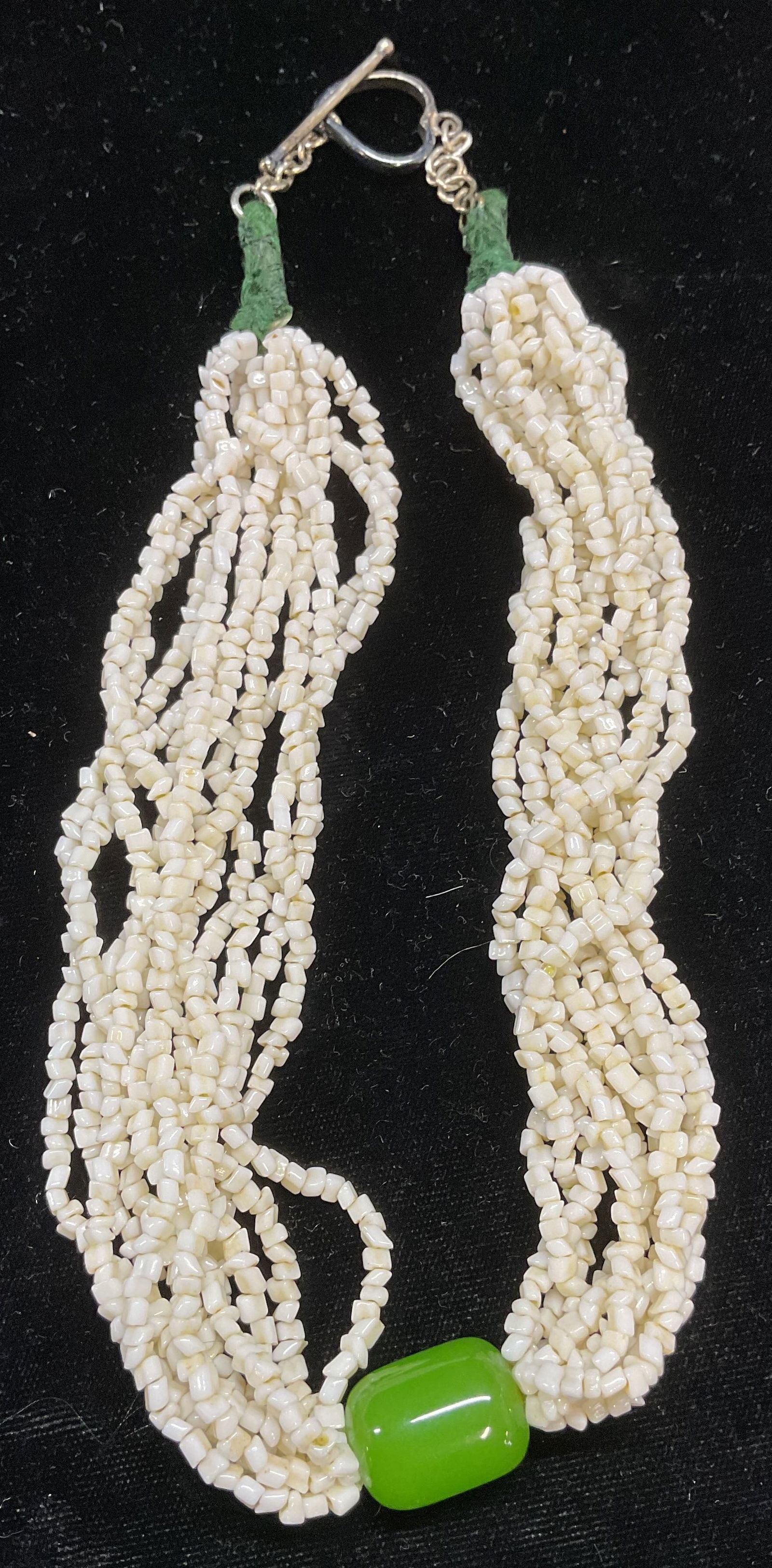 Vtg Shell Chip Bead Lucite Choker Necklace (1 of 7)