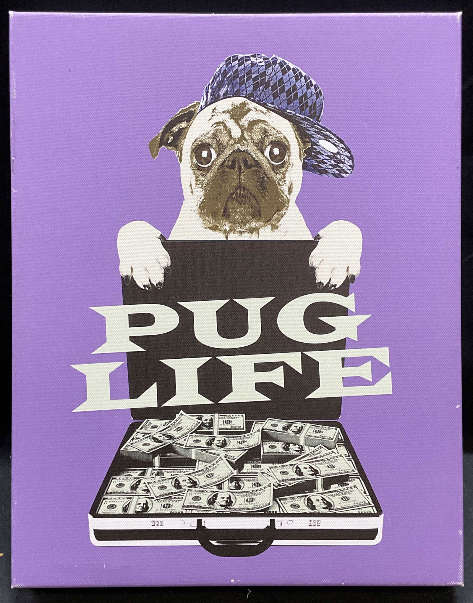 Pug Life Dog Money Canvas Litho Print (1 of 6)