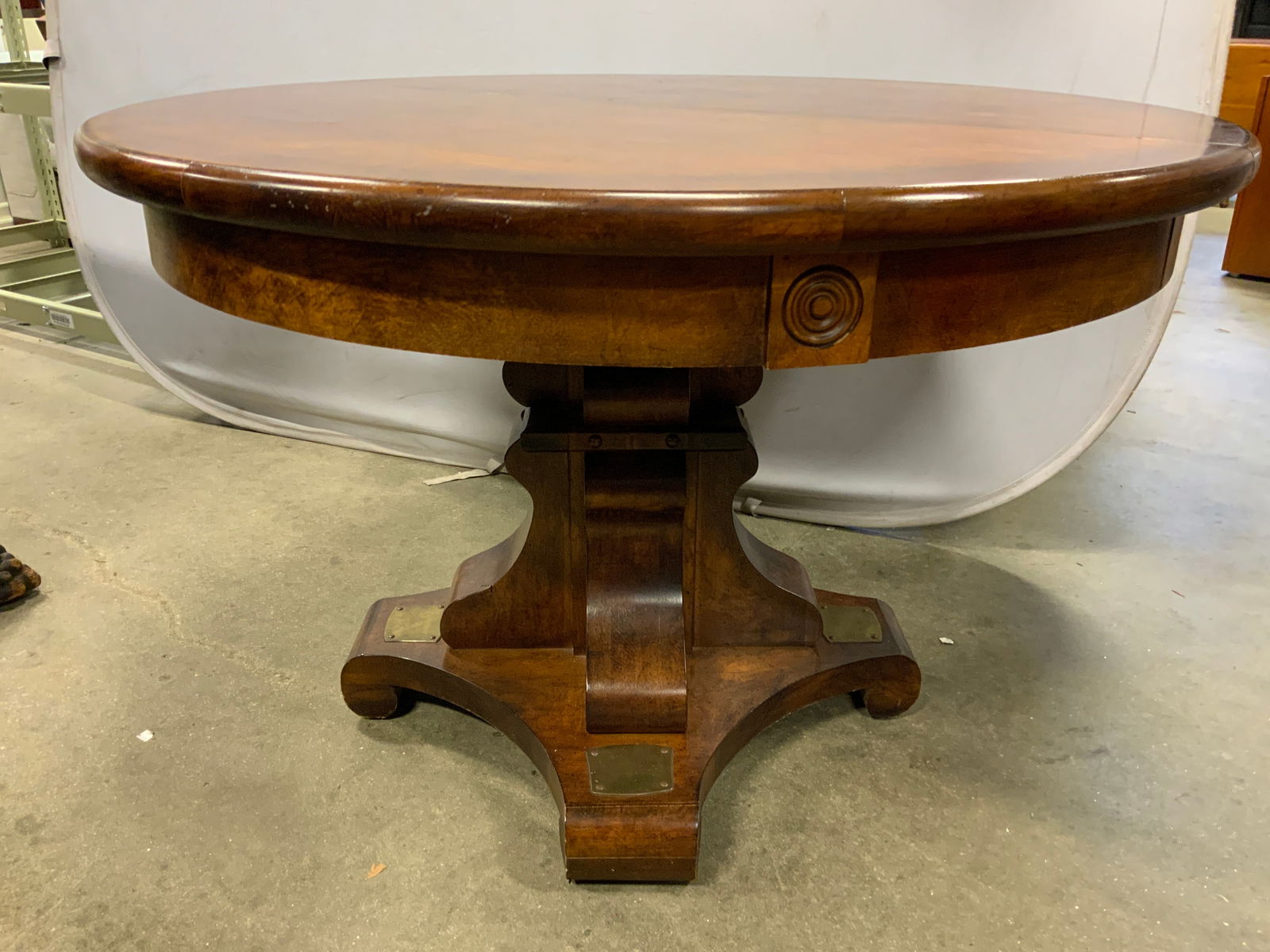 Vtg American Empire St Round Pedestal Dining Tbl (1 of 8)