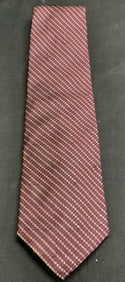 Sulka Red & Yellow Geometric Silk Necktie FRANCE