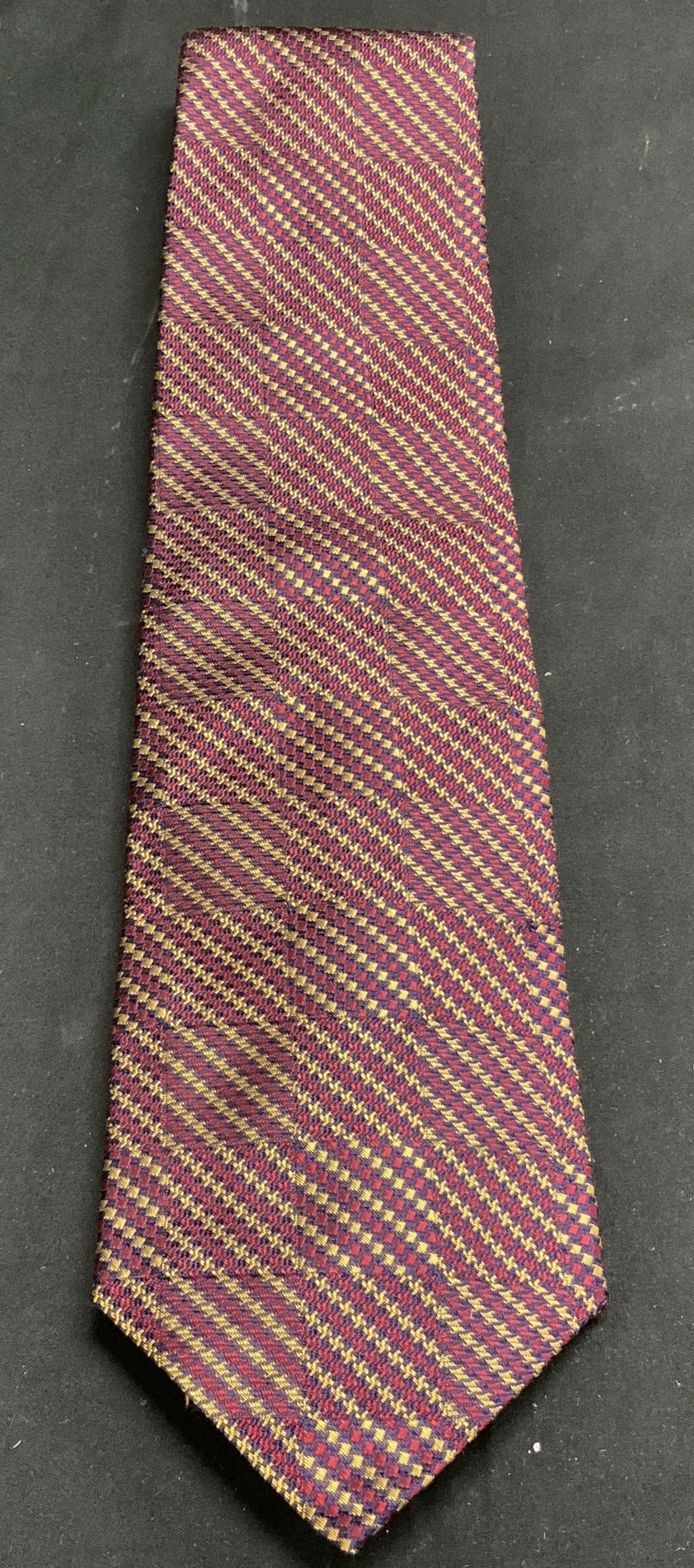 Sulka Red & Yellow Geometric Silk Necktie FRANCE (1 of 6)