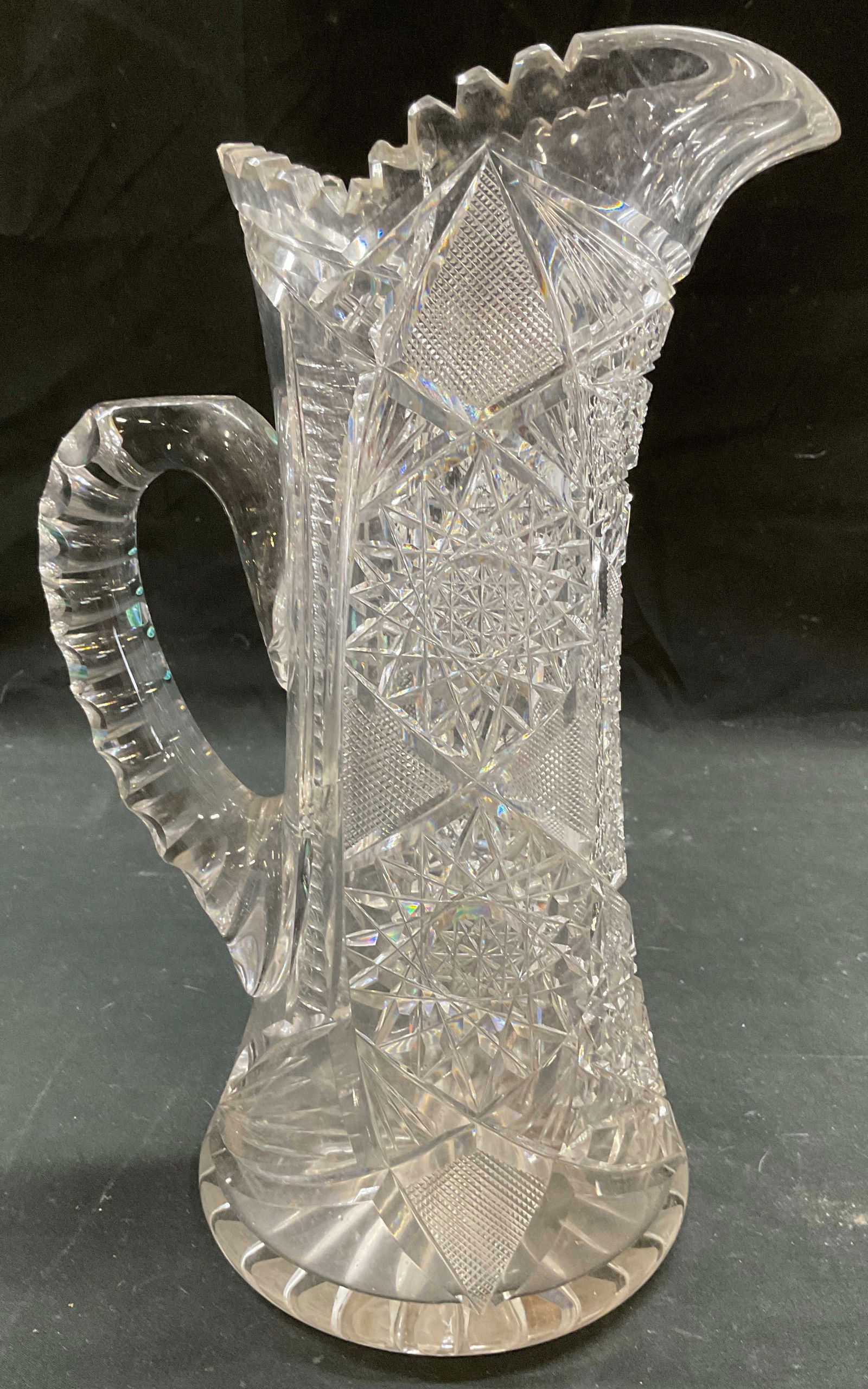 Vintage Hand Cut ABP Style Glass Pitcher (1 of 6)