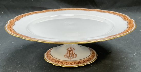 Antique Mansard Porcelain Cake Stand, France