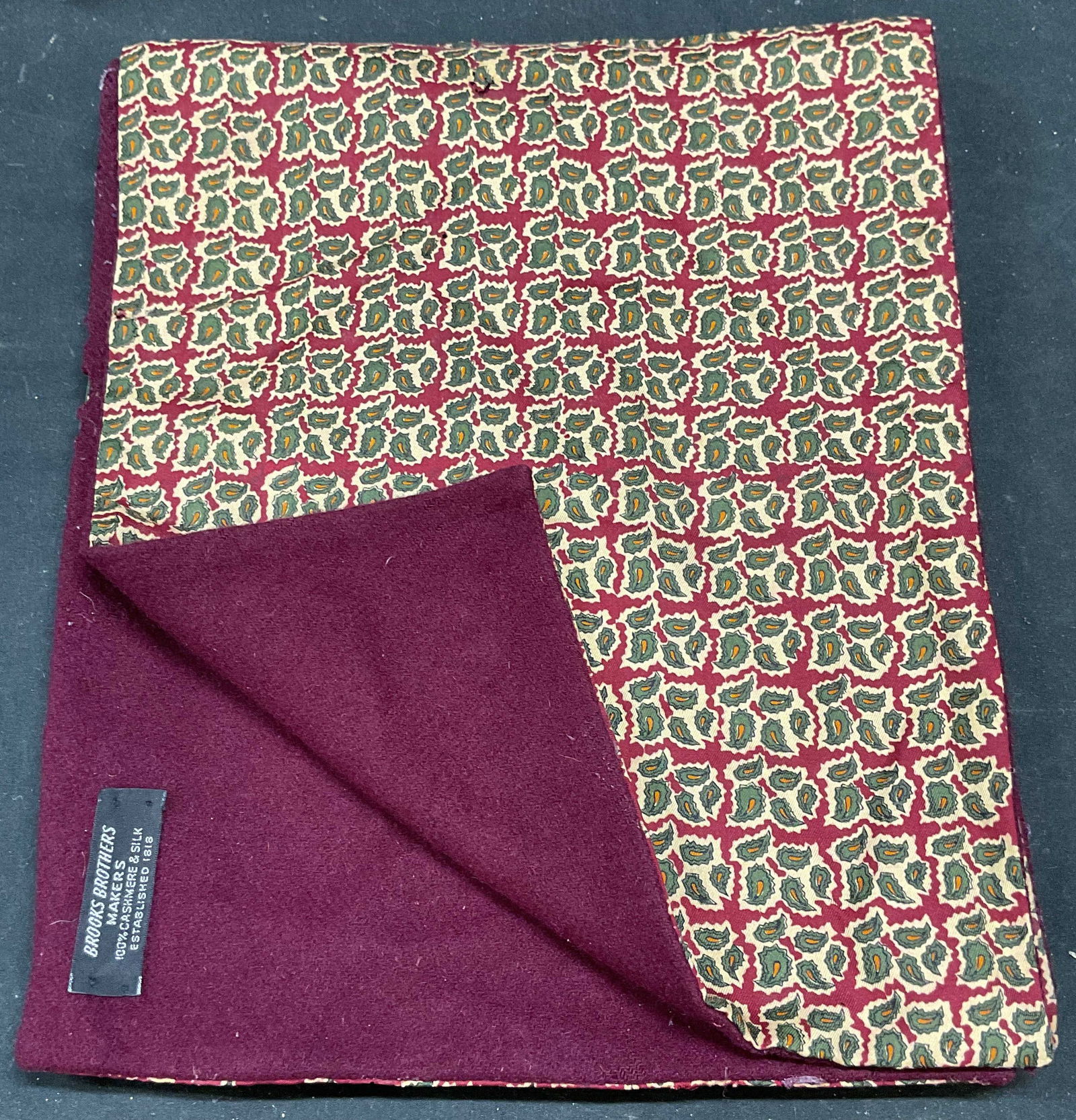 Vtg Brooks Brothers Cashmere Silk Paisley Scarf (1 of 6)