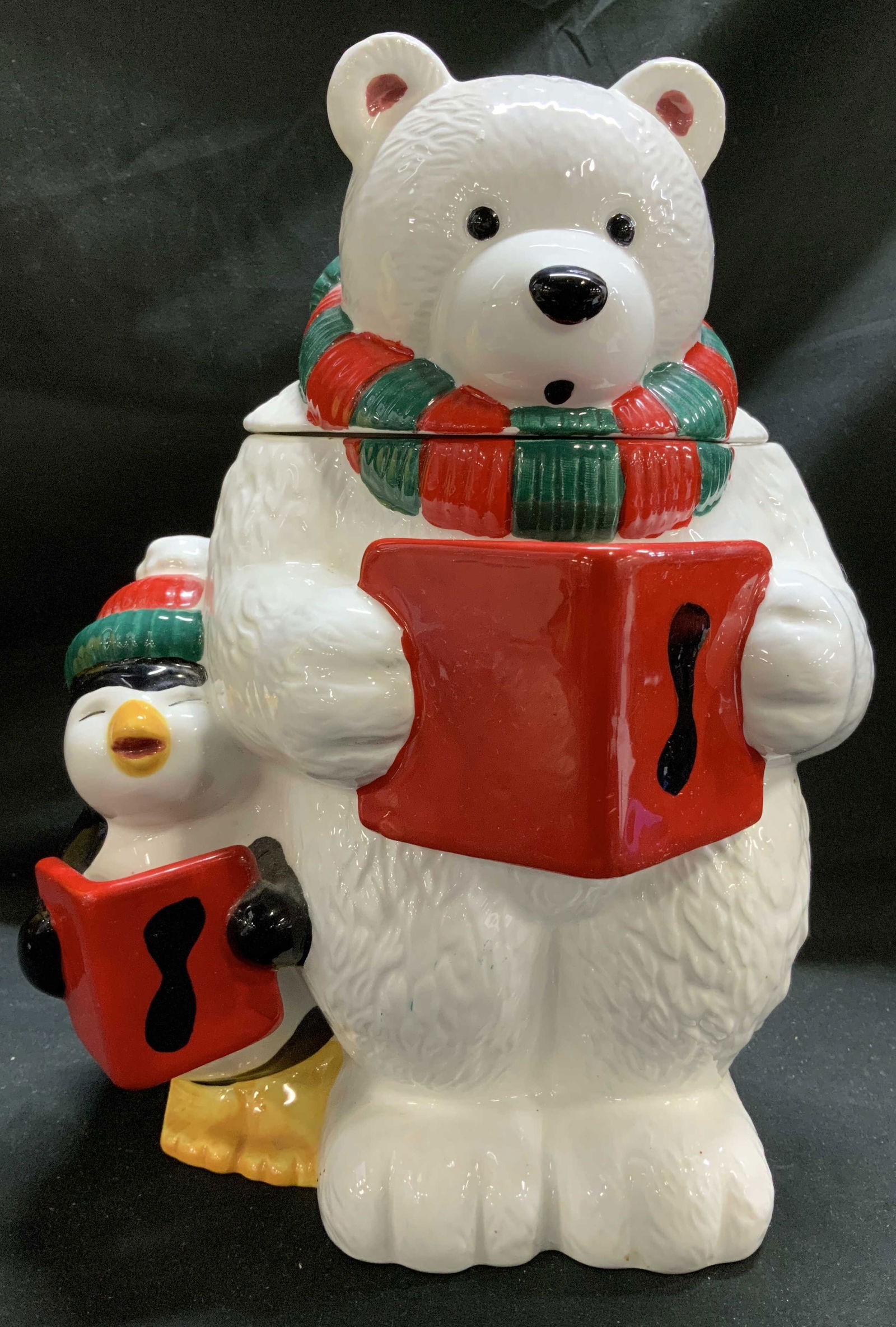 The Cellar Caroling Polar Bear Ceramic Cookie Jar (1 of 6)