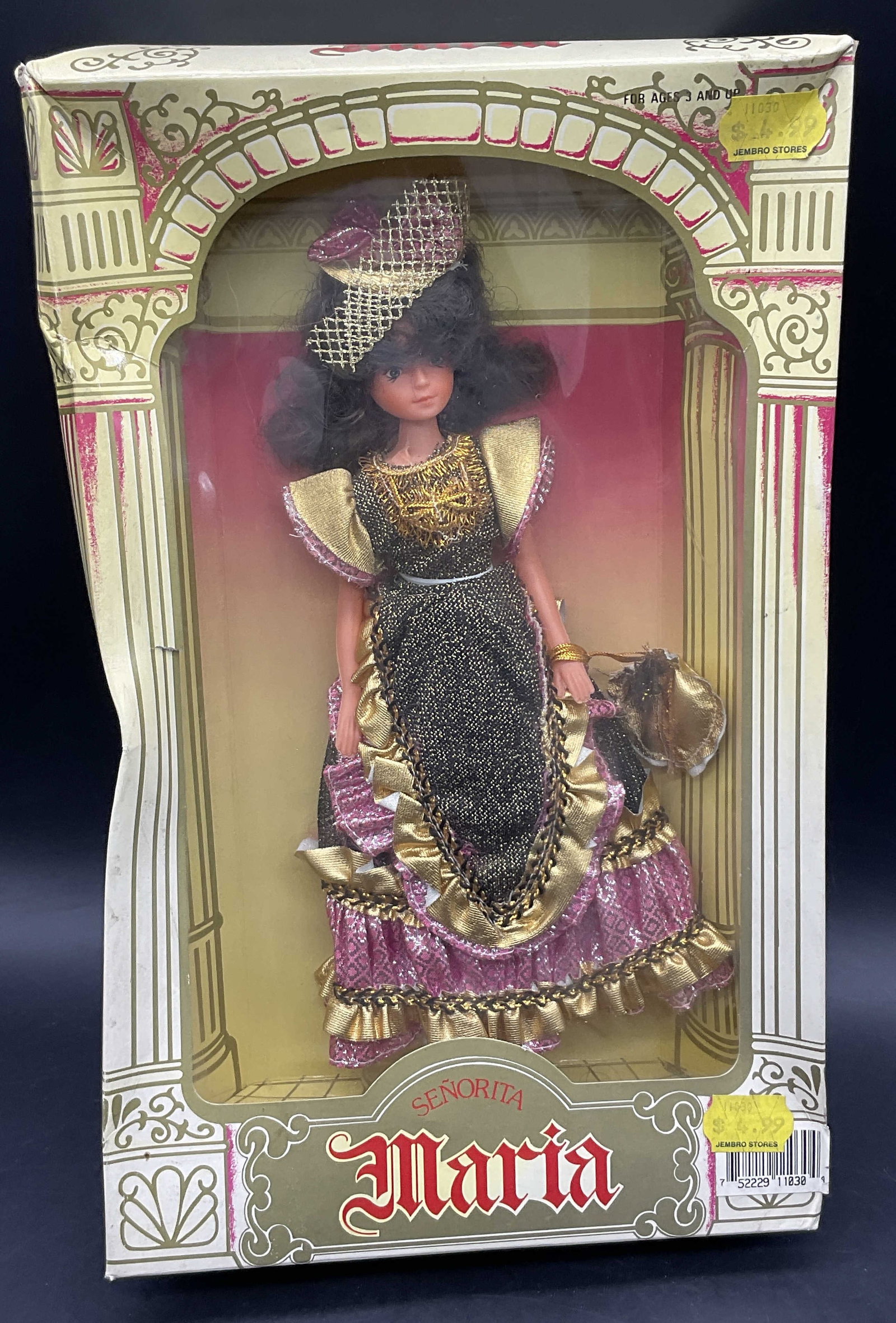 Vintage SENORITA MARIA New In Package Doll: Vintage SENORITA MARIA New In Package Collectible Doll. Packaging measures approx. 15L x 9.25W in. Doll not examined out of packaging. Wear, discoloration, warping, and losses present. home decor, hom