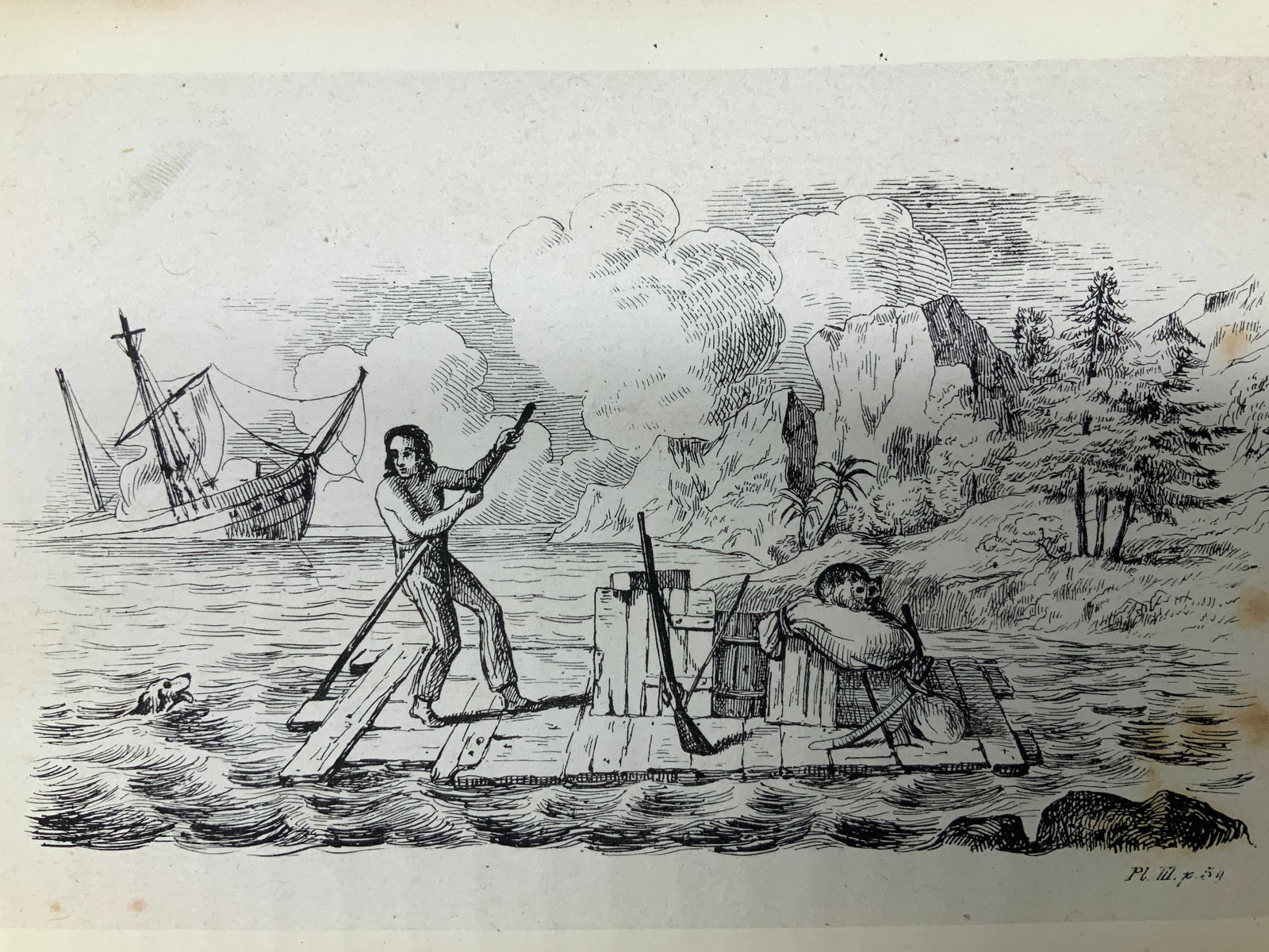 1831 Novelists Library Vol. I Illustr Bk ROSCOE: The Novelists Library: Edited by Thomas Roscoe, ESQ. With illustrations from original designs. Vol.I. Robinson Crusoe. De Foe. The Life & Adventures of Robinson Crusoe with a biographical sketch of De