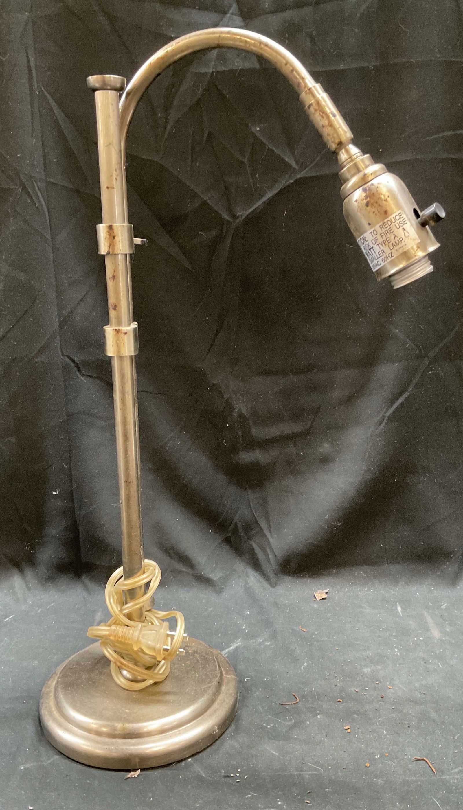 Silver Tone Metal Curved Table Lamp 20in (1 of 7)