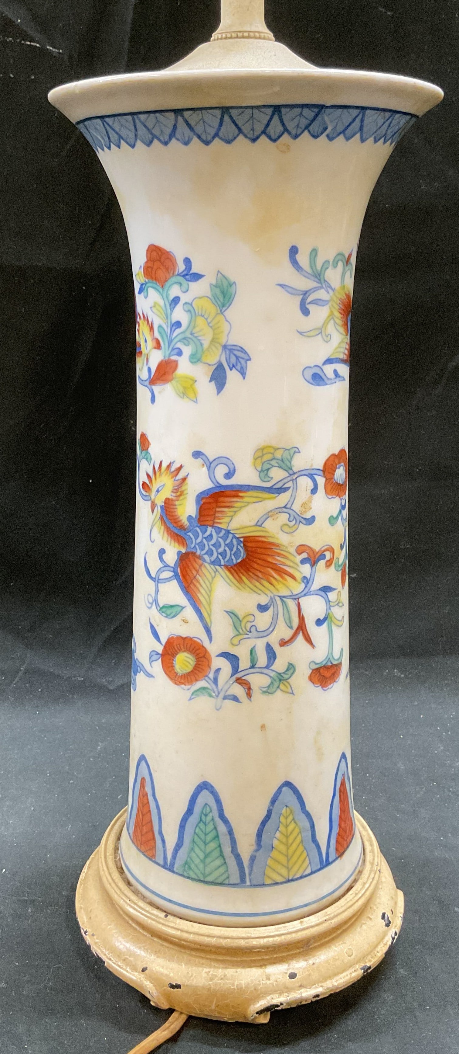 Vtg Chinese Porcelain Phoenix Table Lamp (1 of 7)