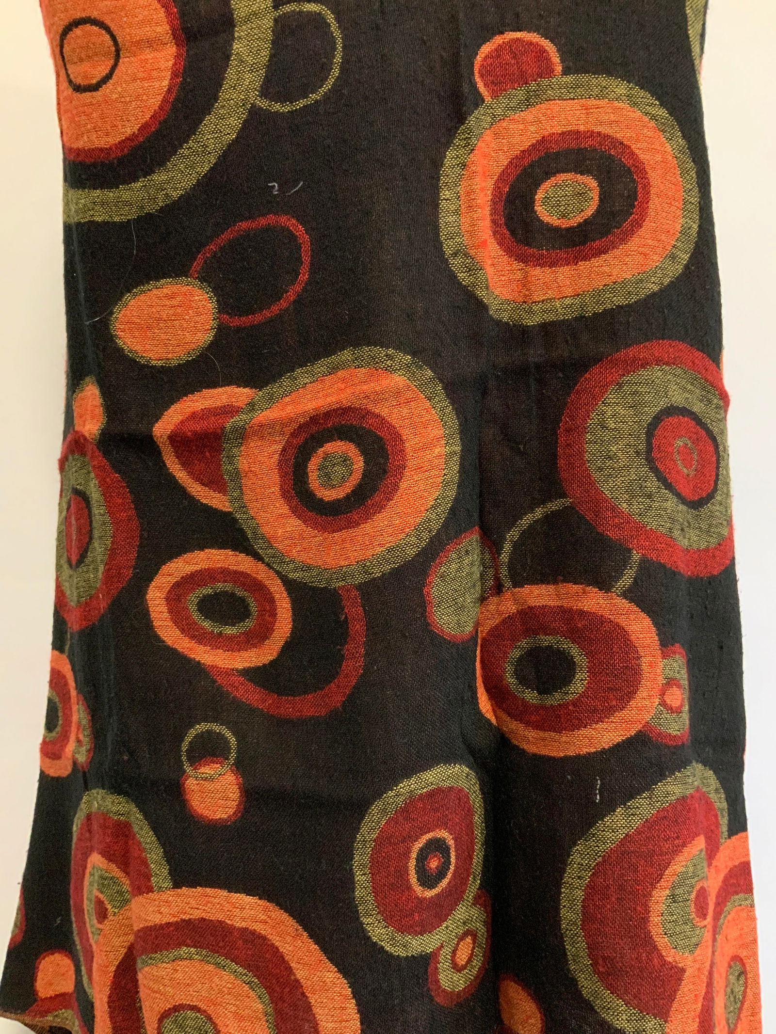 Vntg Multi Circle Pashmina Fringed Shawl (1 of 6)