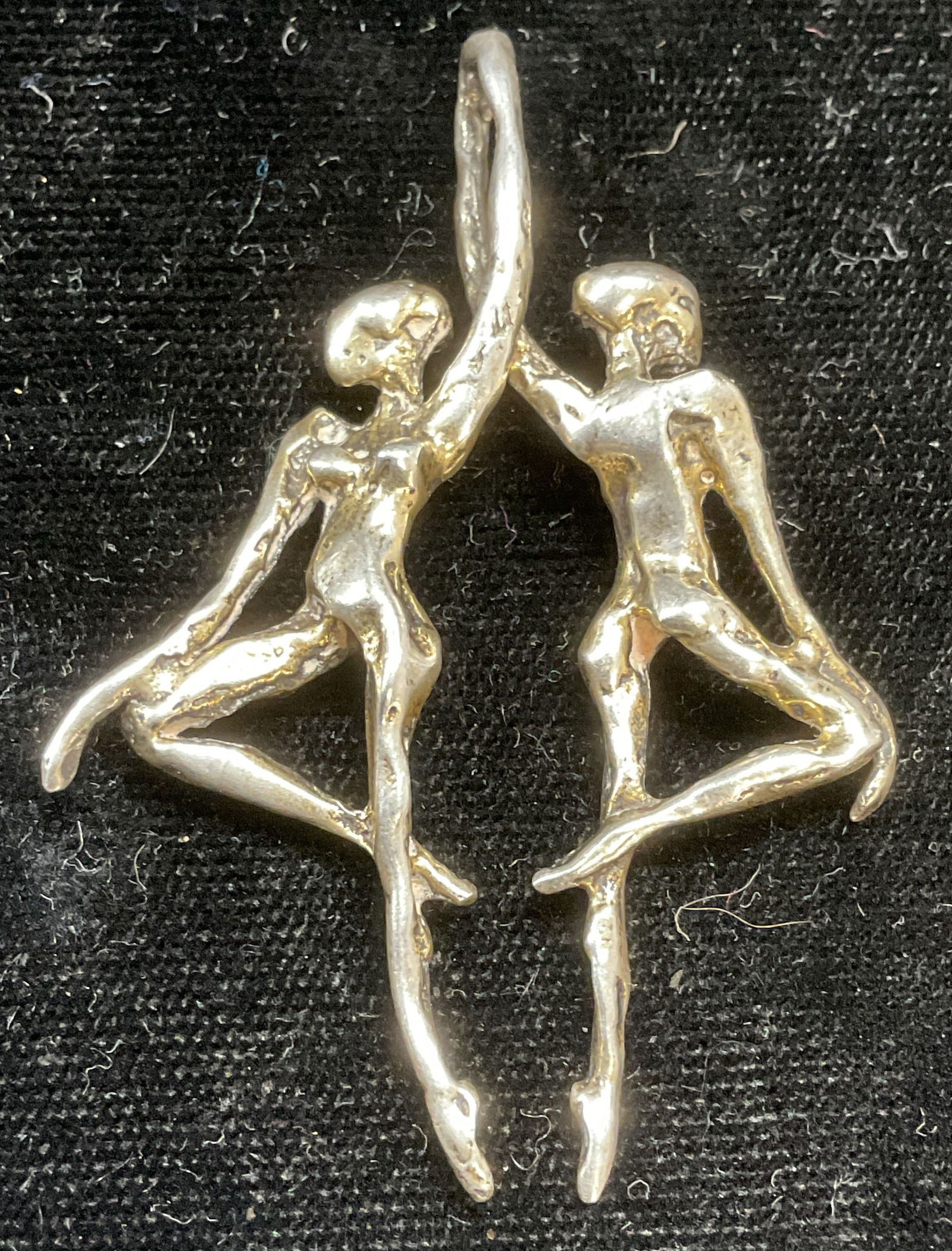 Signed Modernist Sterling Silver Dancers Pendant (1 of 6)