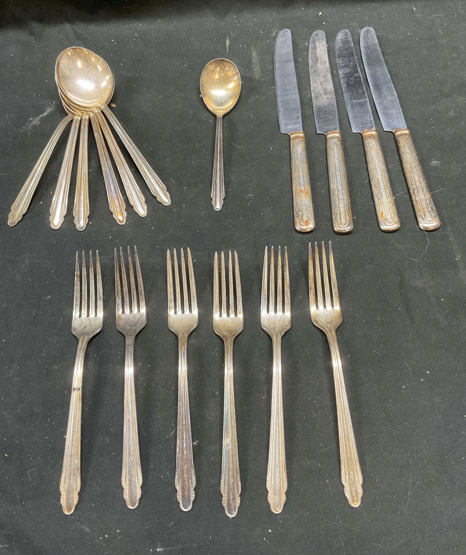 Set 17 Vtg Empire Plate Silver Pl Flatware (1 of 7)