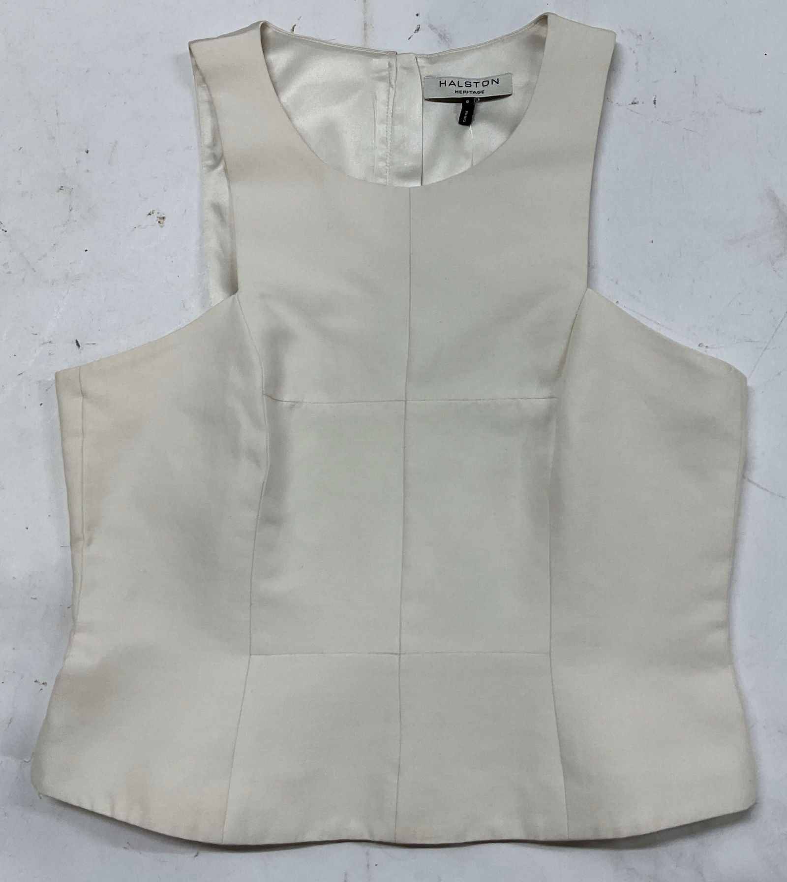 NWT Halston Heritage White Silk Sleeveless Top (1 of 5)