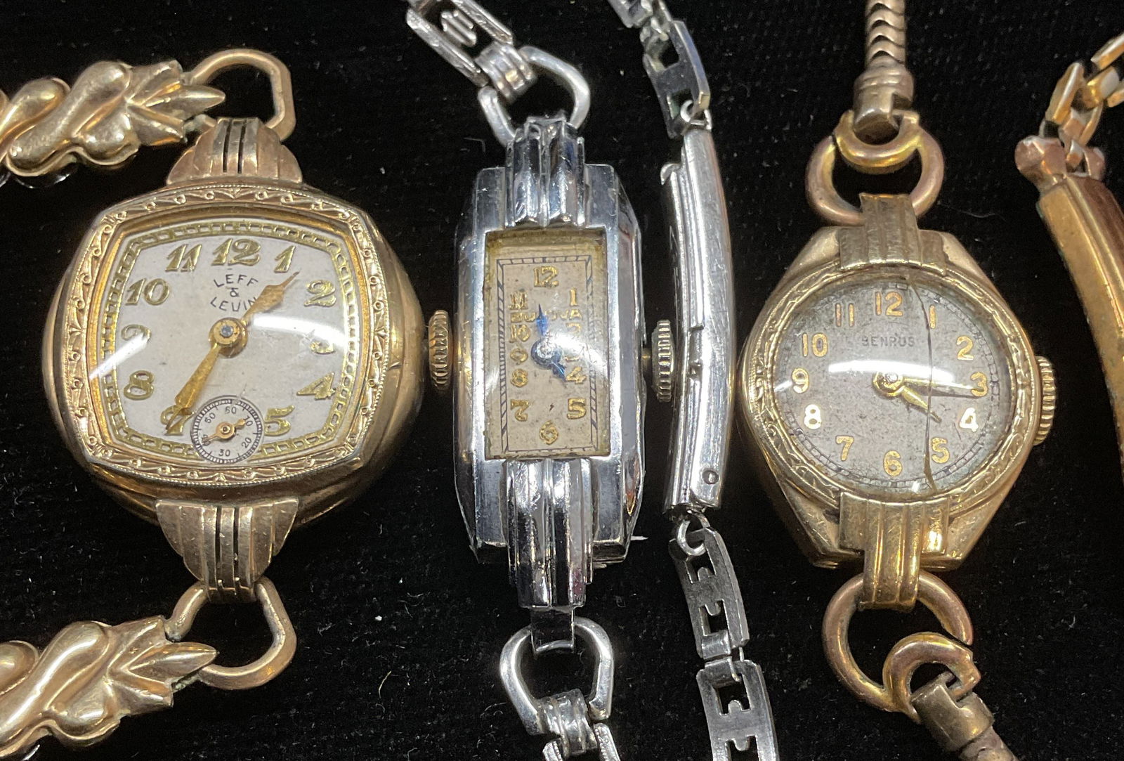 Lot 3 Watches Benrus, Leff & Levin+ 10k Gold+ (1 of 10)