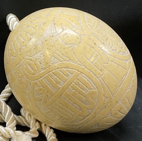 African Style Hand Carved Ostrich Egg