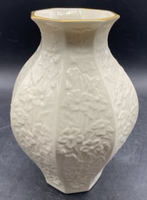 Lenox Porcelain Embossed Floral Vase USA