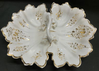 Vtg Carl Tielsch Porc Double Sided Serving Dish