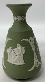 Wedgwood Green Jasperware Bud Vase ENGLAND
