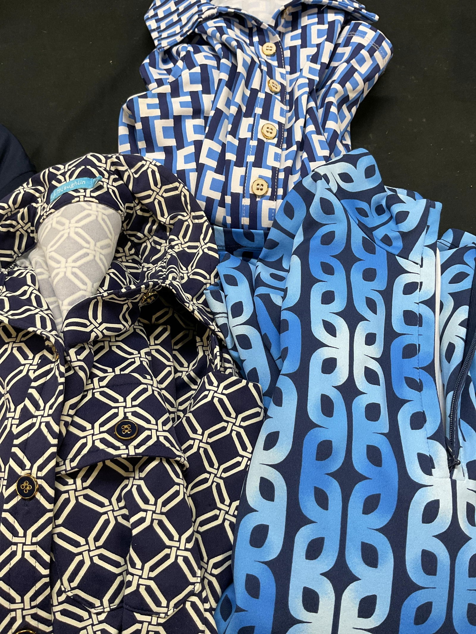 Group Lot 3 J. Mclaughlin Blue Geo Patterned Tops+ (1 of 19)