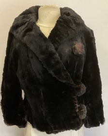 Vintage Black Sheared Mink Fur Coat