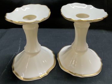Pair Lenox Symphony Candlestick Holders USA
