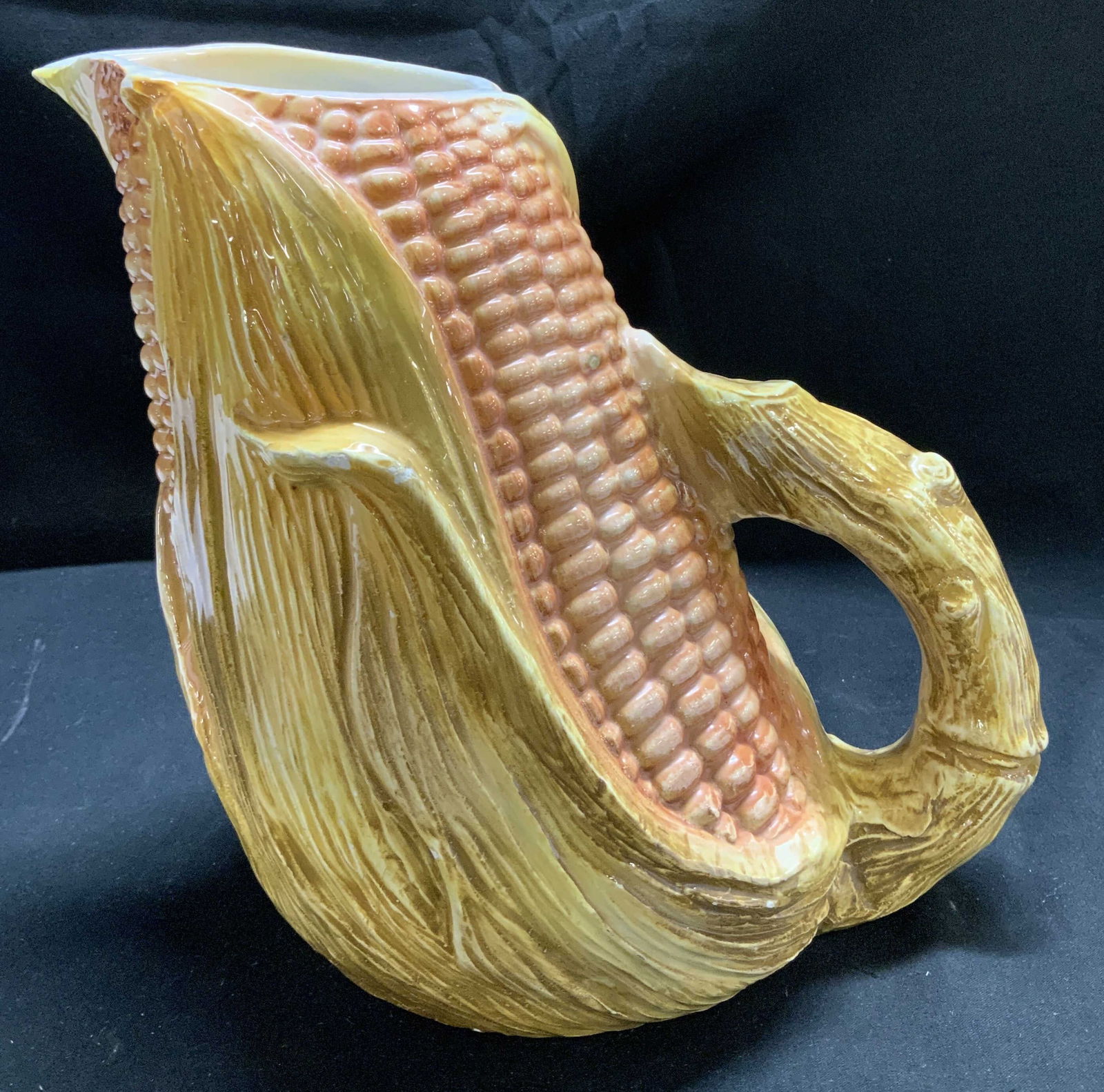 Vtg Hand Painted Corn in Husks Pitcher ITALY (1 of 6)