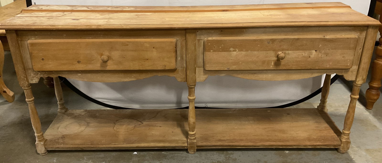 Scrubbed Pine Solid Wood Console Buffet Table (1 of 7)