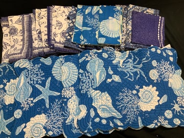 Lot 15+ Vntg Assorted Nautical Placemats & Napkins