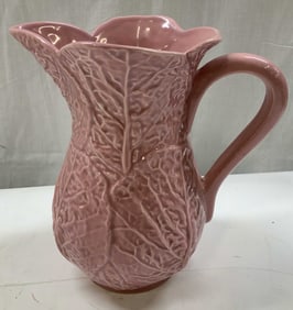 Subtil Pink Embossed Cabbage Pitcher PORTUGAL