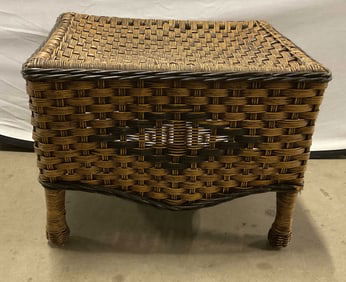 Brown Woven Wicker Style Stool