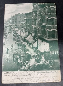 Antq 1906 Hester Street N.Y. Postcard W Stamp