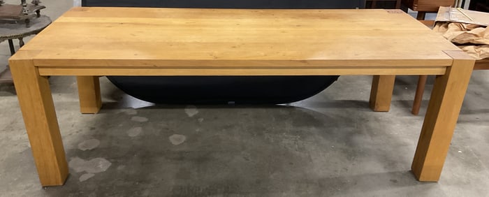 Scrubbed Pine Solid Wood Dining Table 90.5 In Long