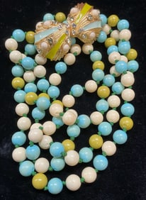 J Crew Blue & Green Beaded Necklace